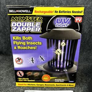 NEW Monster Double Bug Zapper Killer USB Rechargeable Indoor Outdoor Open Box